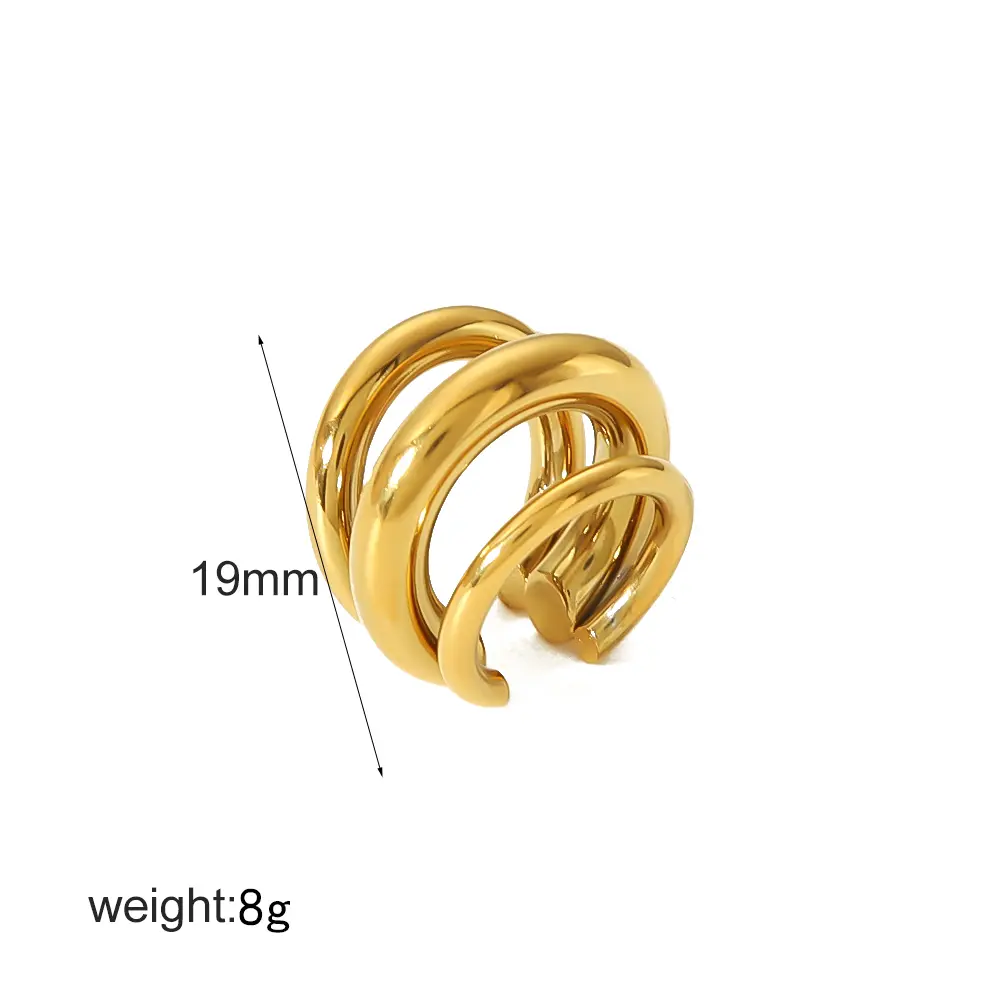 1 Piece Classic Simple Style Solid Color Geometric Stainless Steel 18K Gold Plated Women's Clip-on Earrings h5 Picture2